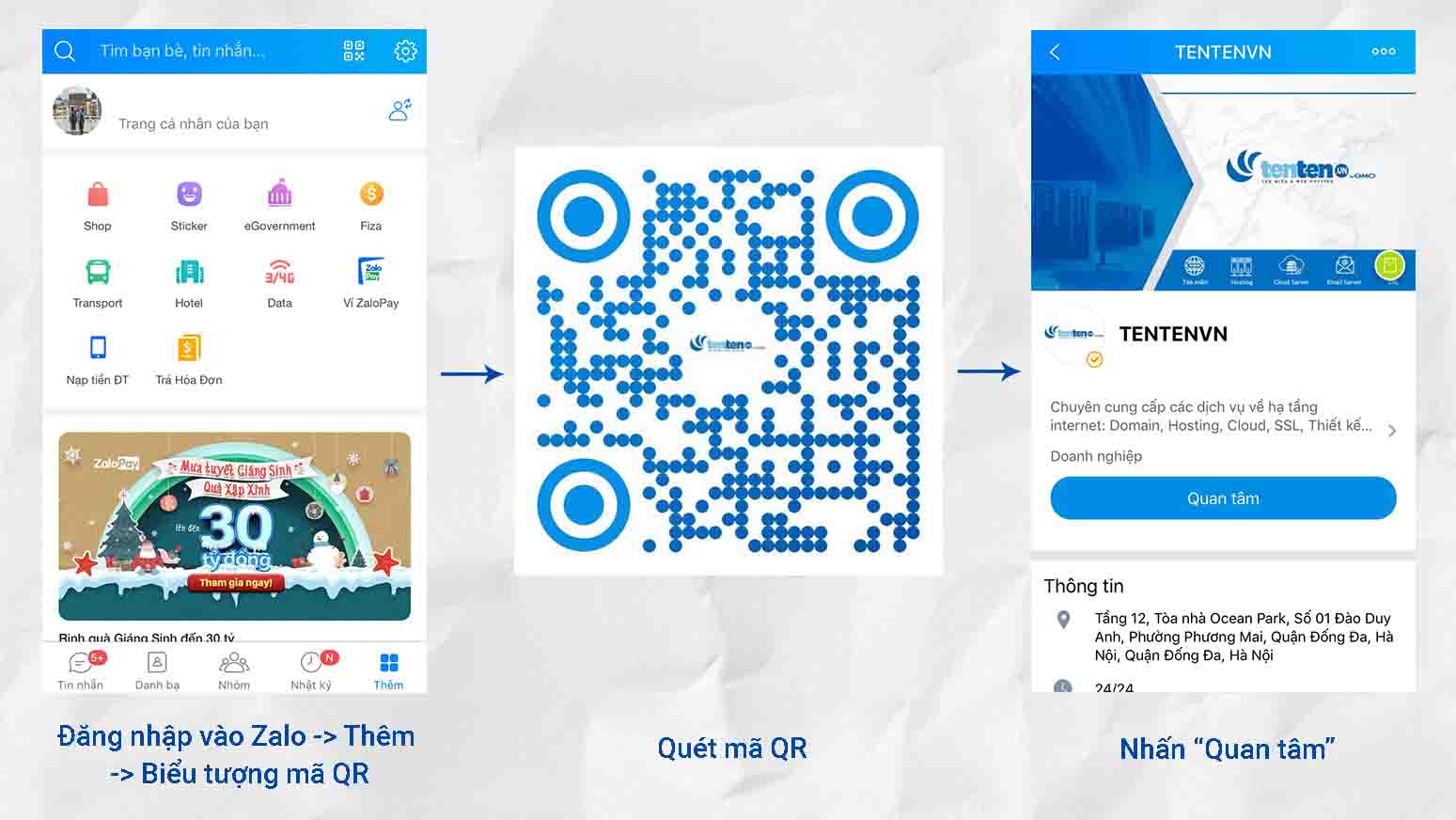 Bước 1 quan tâm ZaloOA Tenten Bước 1 quan tâm ZaloOA Tenten