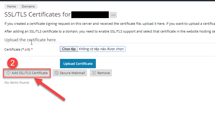 Add SSLTLS Certificate