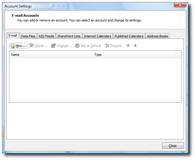 Backup dữ liệu mail lưu trên server về máy tính bằng Outlook 2007 2 Backup dữ liệu mail lưu trên server về máy tính bằng Outlook 2007 2