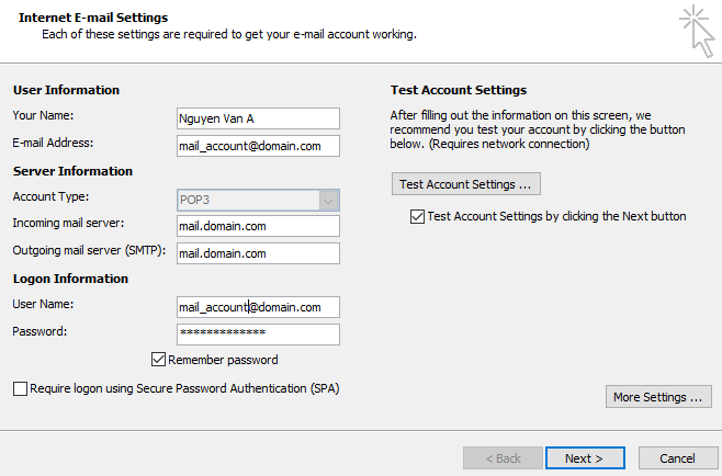 Backup dữ liệu mail lưu trên server về máy tính bằng Outlook 2007 5 Backup dữ liệu mail lưu trên server về máy tính bằng Outlook 2007 5