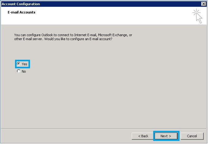 Bước 2 Backup dữ liệu mail lưu trên server về máy tính bằng Outlook 2010 Bước 2 Backup dữ liệu mail lưu trên server về máy tính bằng Outlook 2010