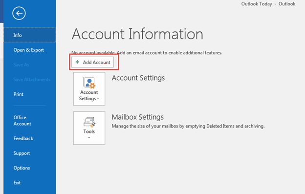 Bước 2 Backup dữ liệu mail lưu trên server về máy tính bằng Outlook 20132016