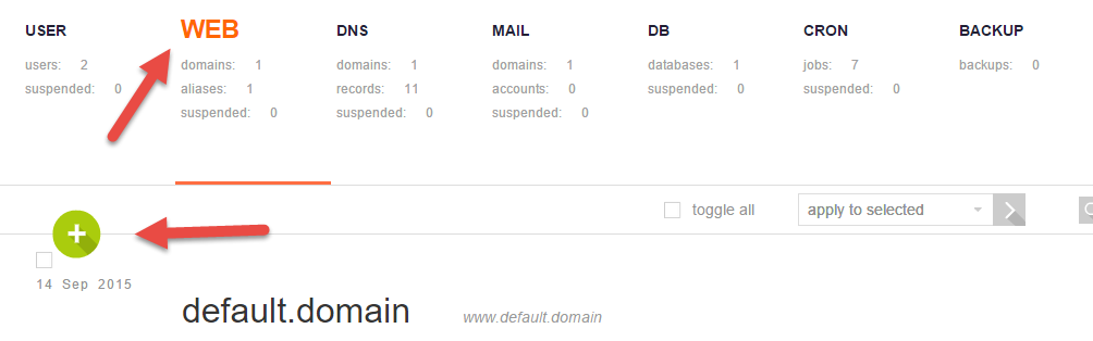 Thêm website vào VestaCP Thêm website vào VestaCP