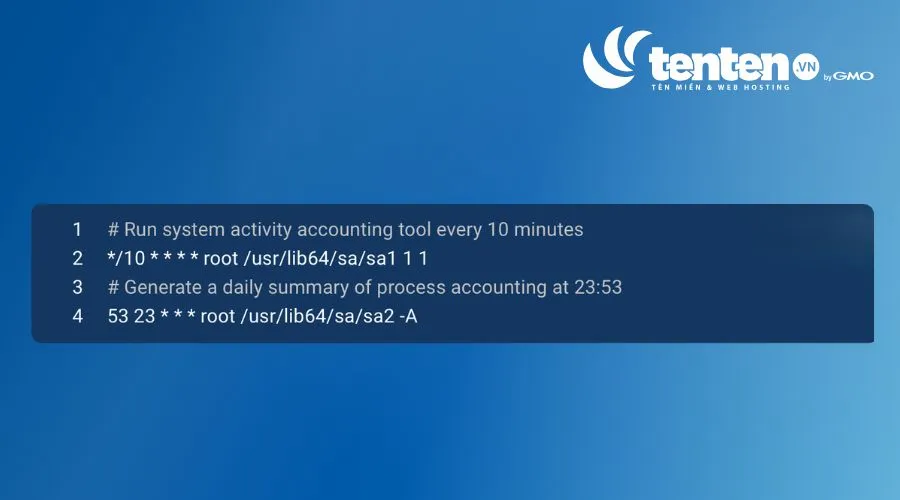 Cron file sysstat gồm hai dòng lệnh để thực hiện task