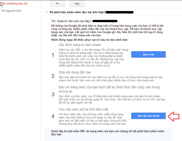 gửi yêu cầu cho Google gửi yêu cầu cho Google