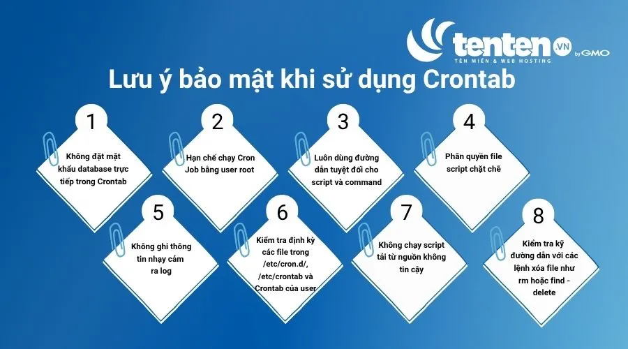 Lưu ý về bảo mật khi sử dụng Crontab để tránh rò rỉ thông tin nhạy cảm