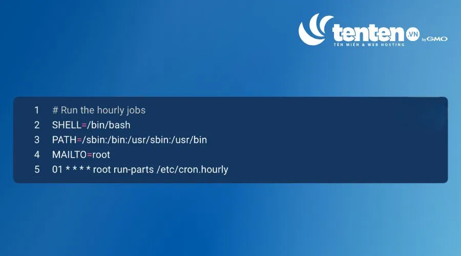 Ví dụ về cấu hình cron job