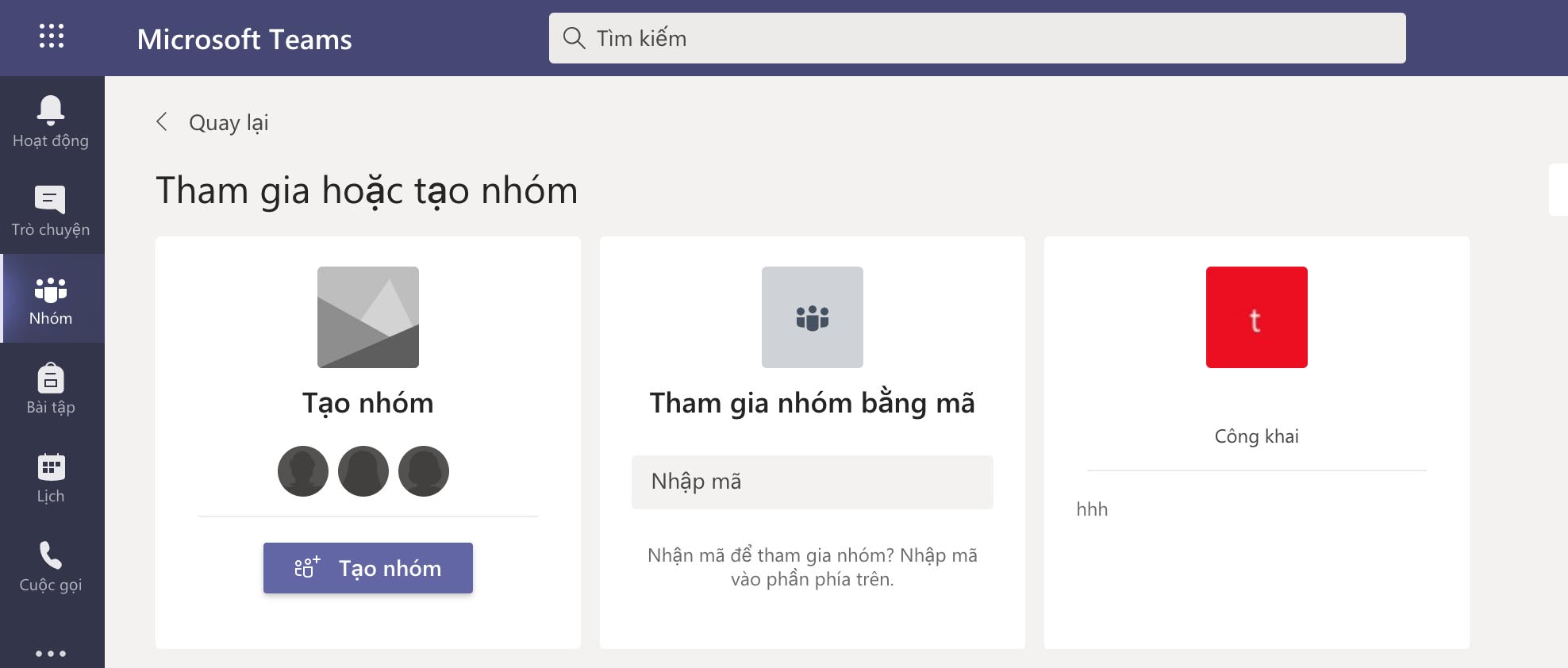 tạo nhóm microsoft teams tạo nhóm microsoft teams