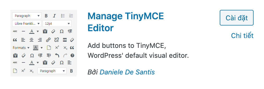Manage TinyMCE Editor plugins WordPress