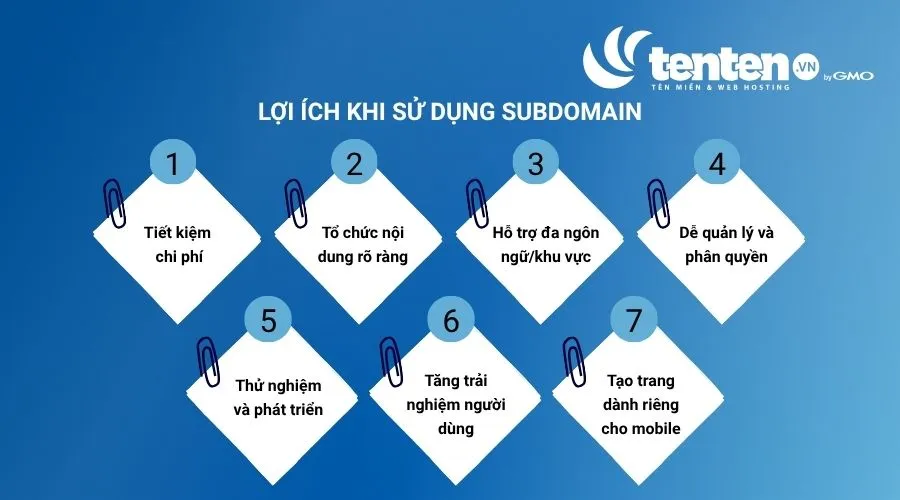Ưu điểm của Subdomain