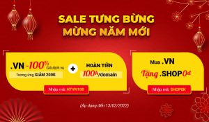 [Duy nhất tại TENTEN] .VN -100 giá dịch vụ + hoàn 100k/domain | Mua 1 tặng 1 tên miền tiếng Việt