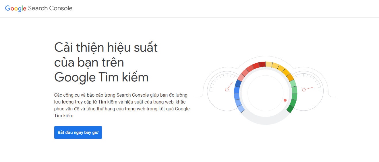 Bắt đầu tạo tài khoản Google Search Console