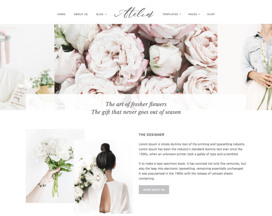 Chủ đề Atelier -  Portfolio mẫu website nổi bật