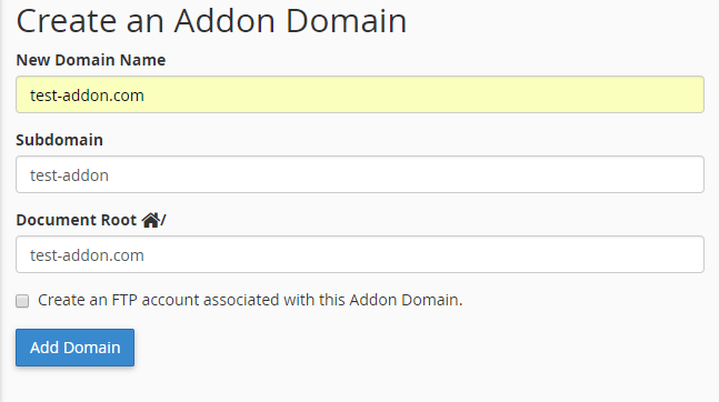 Hướng dẫn Addon Domain vào hosting cancel