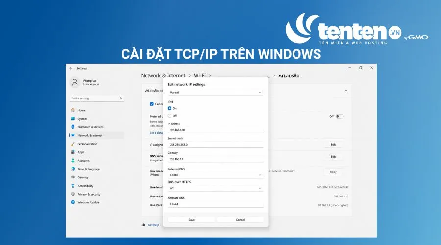 Bật IPv4/IPv6 tùy nhu cầu
