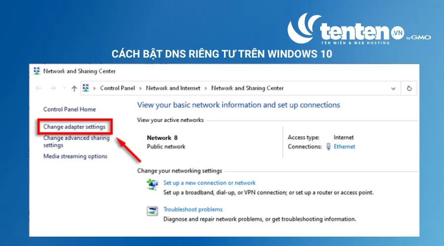 Chọn Thay đổi Cài đặt Adapter từ menu bên trái