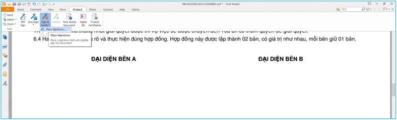 Cách ký chữ ký số trên file PDF foxit reader