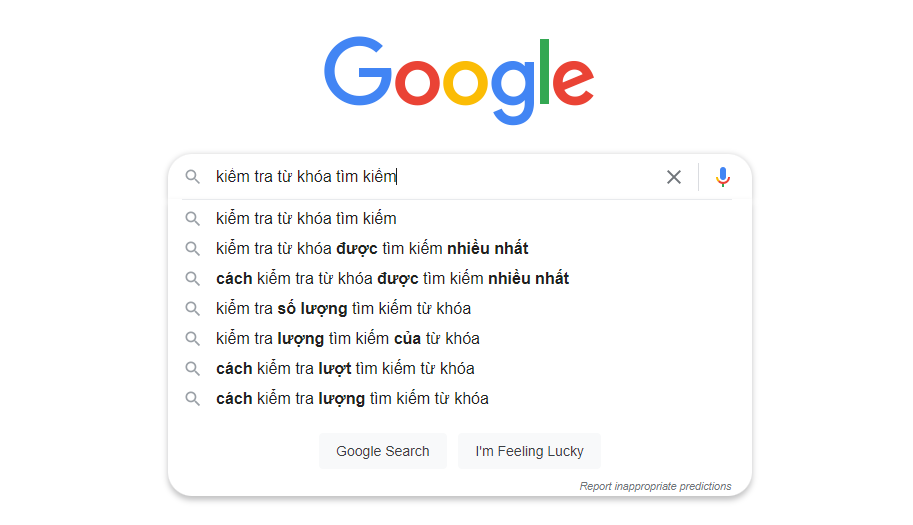 Kiểm tra từ khóa được tìm kiếm nhiều nhất với Google