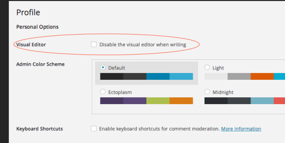 lỗi không hiển thị Visual Editor
