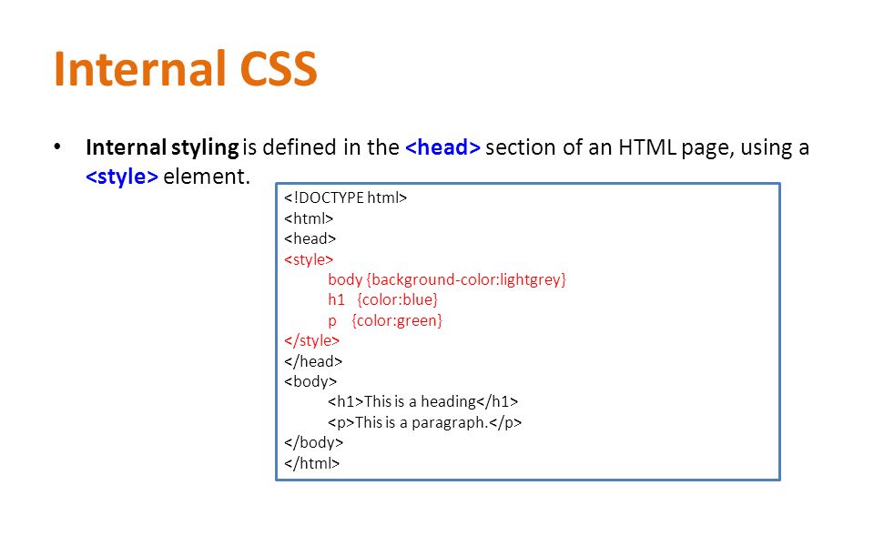 Internal CSS