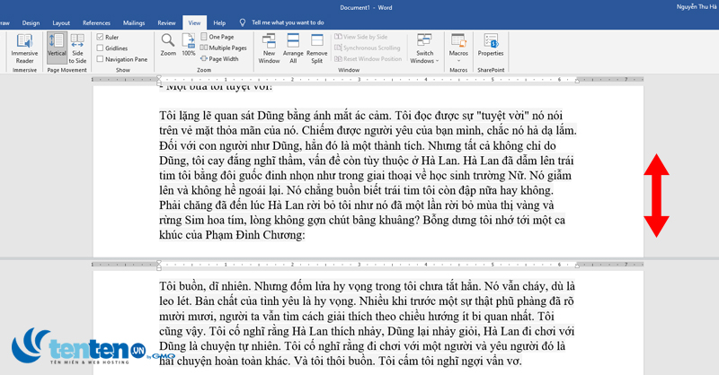 Mẹo cố định một phần tài liệu Word để so sánh, đối chiếu