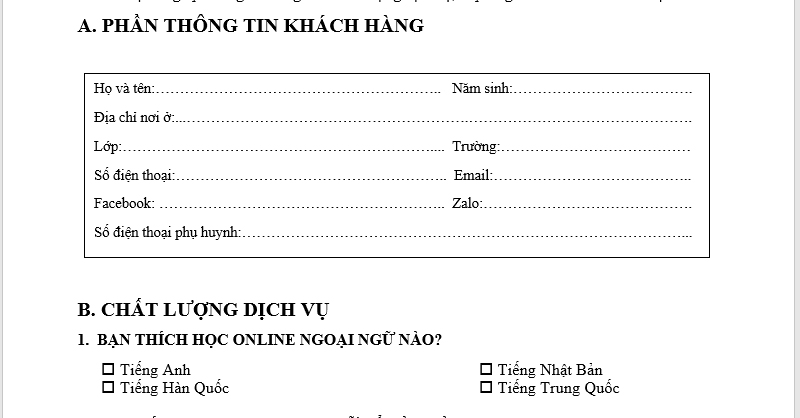 cách tạo biểu mẫu (form) có thể điền trong Word 2022