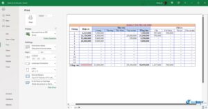 Hướng dẫn khắc phục lỗi khi in bị mất khung trong Excel