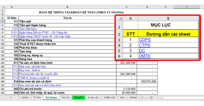 Hướng dẫn cách tạo mục lục cho Sheet trong file Excel: Nhanh, đơn giản