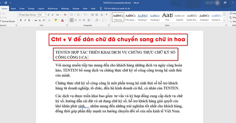 Hướng dẫn chuyển chữ thường thành chữ hoa trong Word và ngược lại