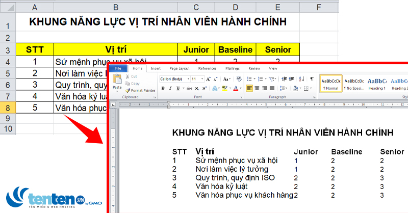 Làm sao để chèn bảng tính excel vào tài liệu word một cách chính xác và dễ dàng nhất?