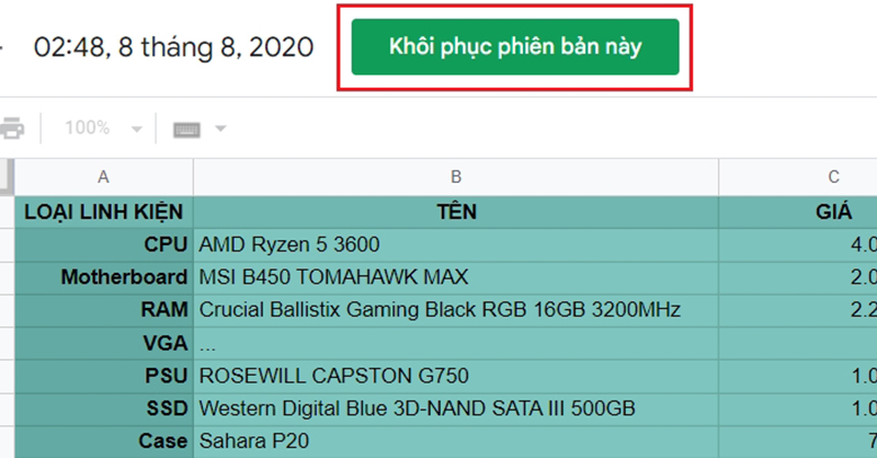 Cách theo dõi và hoàn tác thay đổi trong file Excel