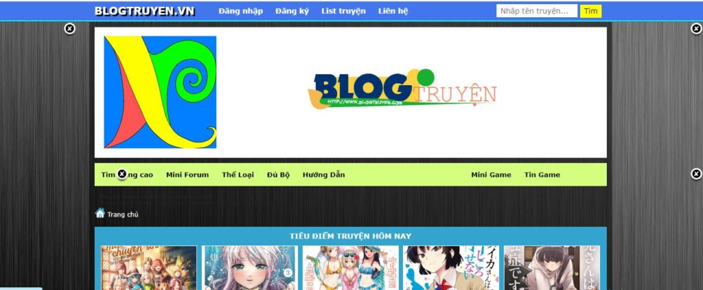 Giao diện website Blogtruyen.vn