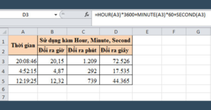 Hướng dẫn 3 Cách đổi Giờ ra Phút, Giây trong Excel