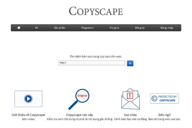 Trang web kiểm tra đạo văn Copyscape