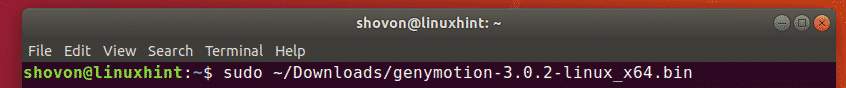 $ sudo ~/Downloads/genymotion-3.0.2-linux_x64.bin