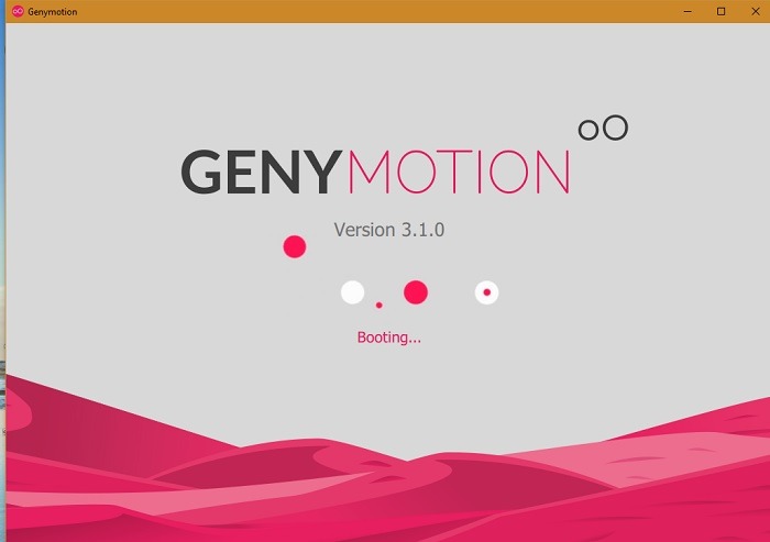 Ứng dụng Genymotion mở ra trên màn hình Windows 10.