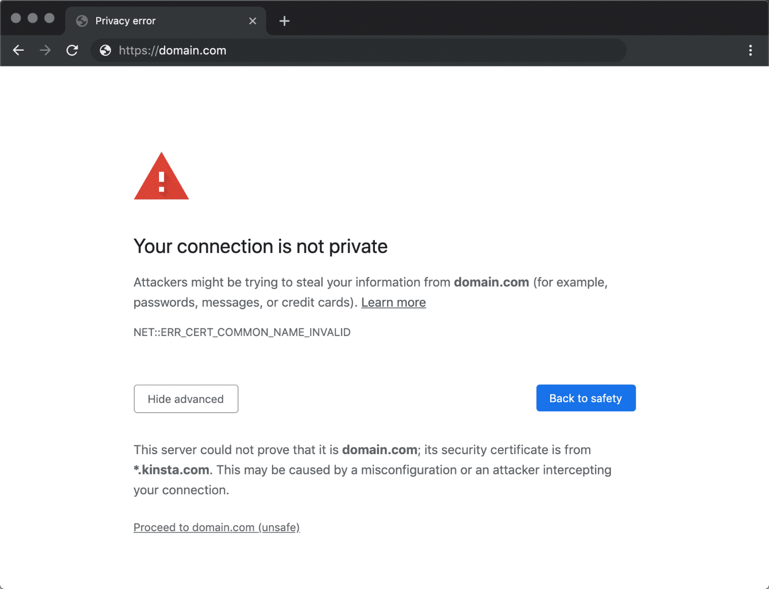 Your Connection Is Not Private trong Google Chrome