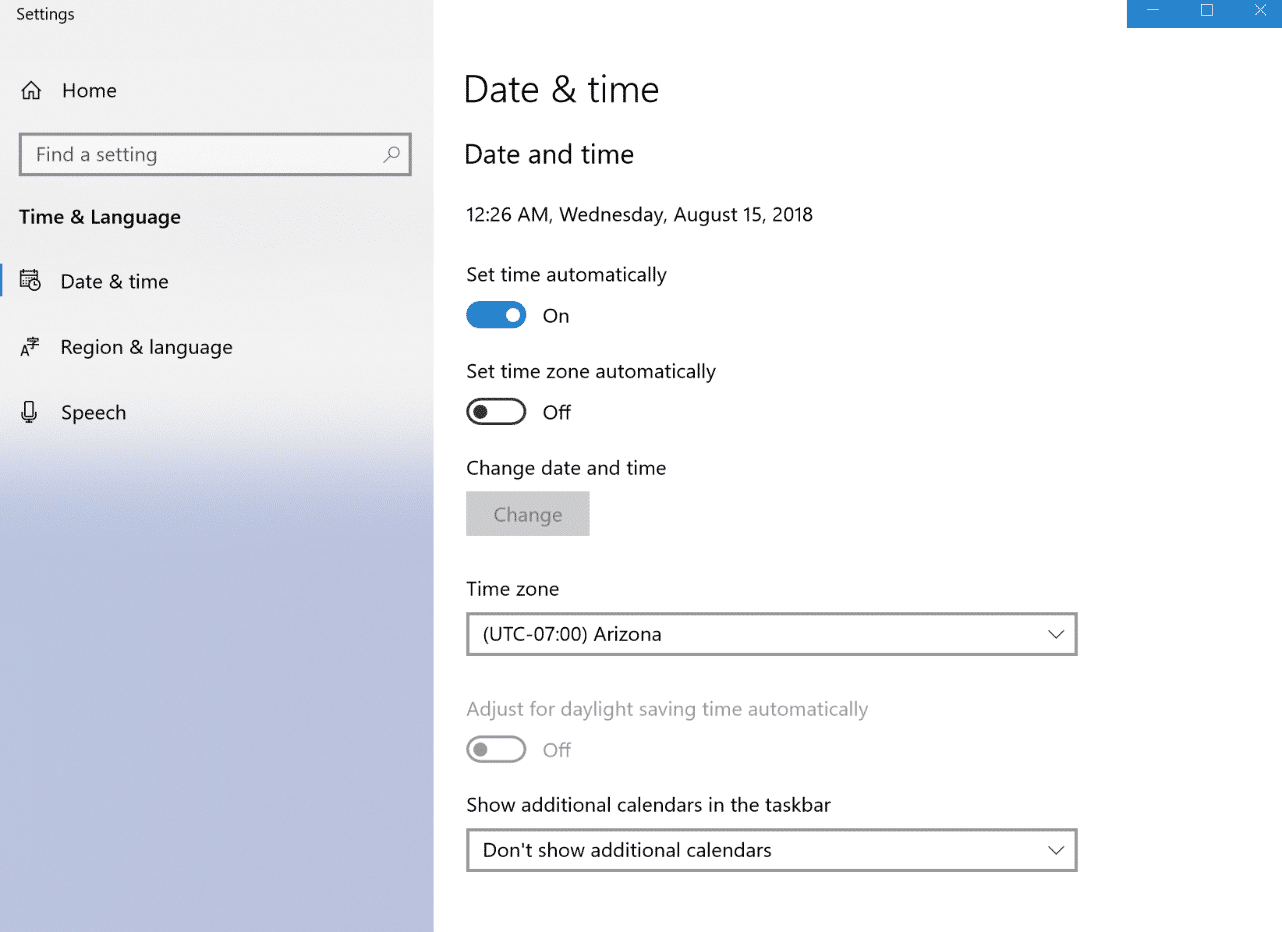 Chọn “Set time automatically” và “Set time zone automatically