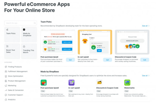 Các ứng dụng của Shopbase