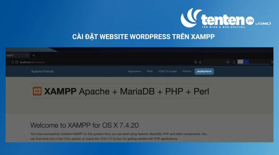 Nhấp đúp vào phpMyAdmin ở góc trên cùng bên phải