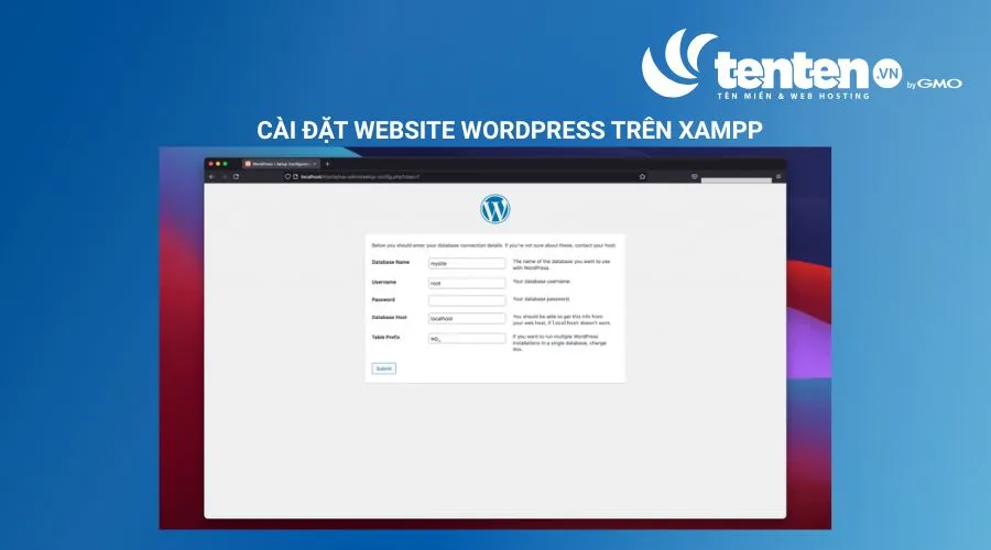 Nhập tên cơ sở dữ liệu của bạn