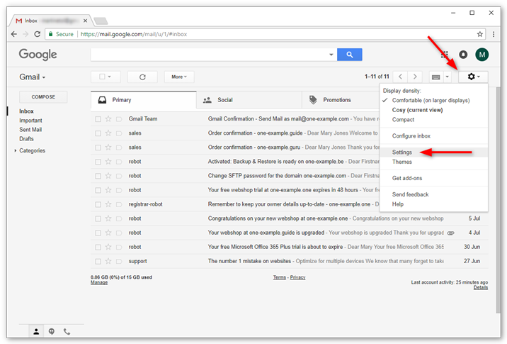 Cài đặt cấu hình POP3 Gmail