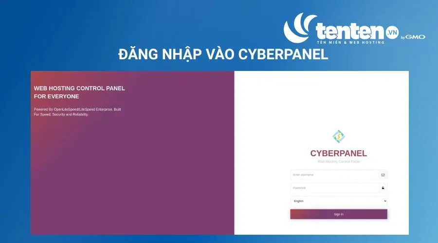 Đăng nhập vào CyberPanel