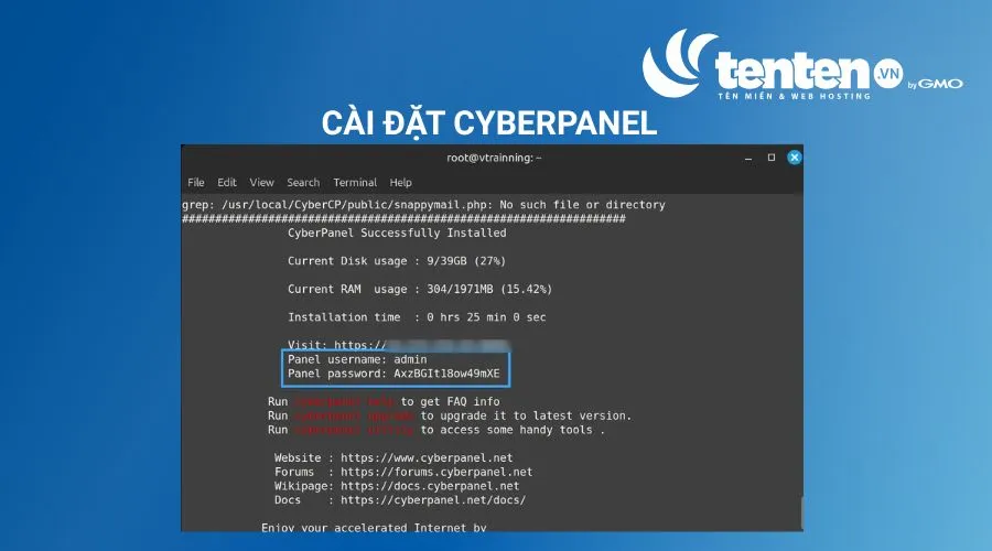 Khởi động lại VPS