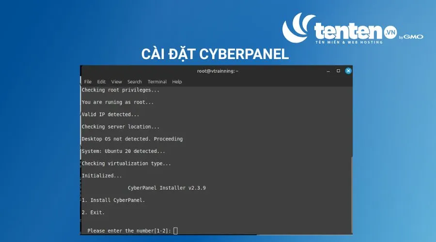 ALt text: Nhấn nếu bạn cài đặt CyberPanel lần đầu tiên