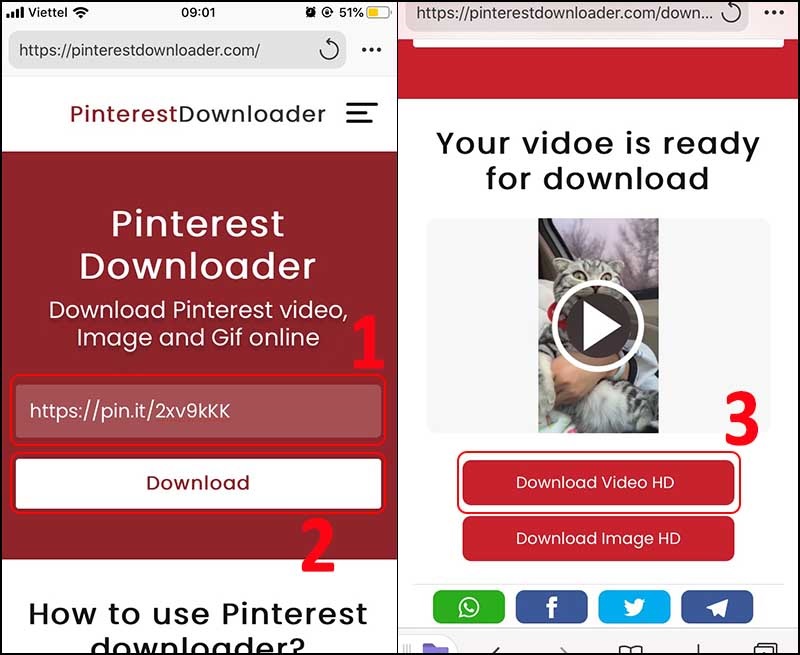 Cách tải video trên Pinterest về iPhone không cần phần mềm