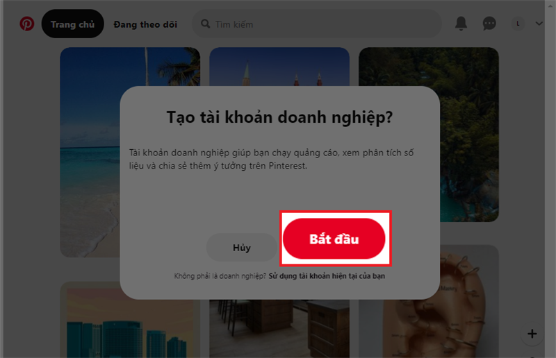 Hướng dẫntài khoản Pinterest cho doanh nghiệp