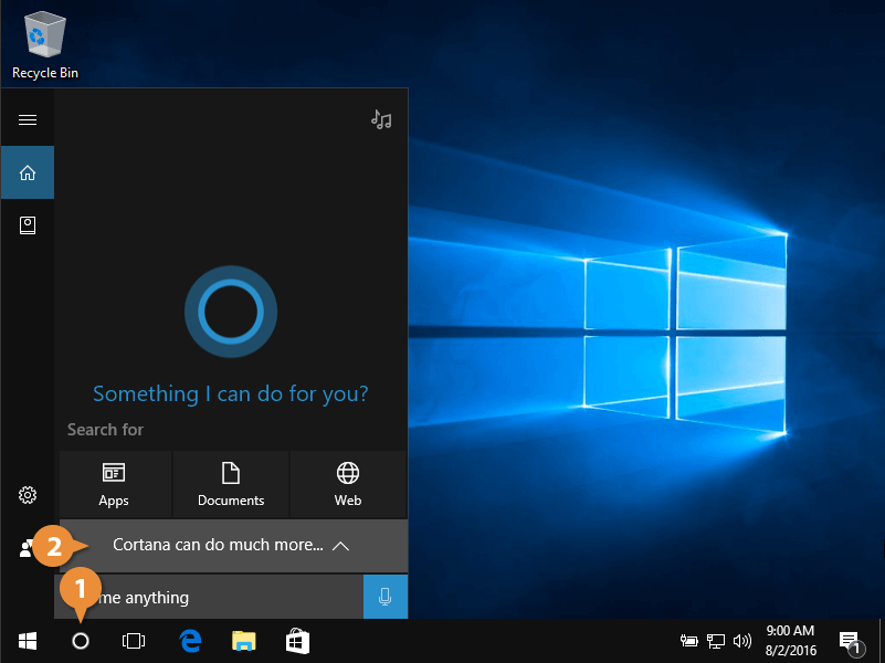 Các bước kích hoạt Cortana trên Windows 10