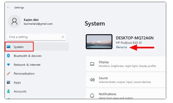 Hướng dẫn cách đổi tên máy tính Windows 11 thông qua ứng dụng Settings