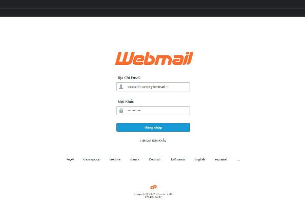 Đăng nhập vào webmail theo Link webmail.tenmien